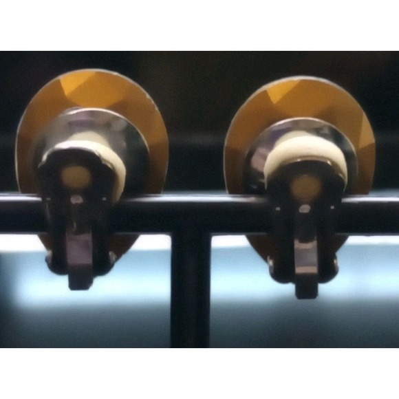 Vintage Austrian Clear Crystal Teardrop Clip Earrings 1.75" Heavy Faceted Mid... - Picture 2 of 3